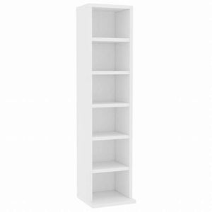 vidaXL CDキャビネット ホワイト 21x20x88cm エンジニアリングウッド家具 キャビネット&収納 メディア収納・ラック(代引不可)