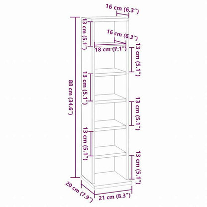 vidaXL CDキャビネット ブラック 21x20x88cm エンジニアリングウッド家具 キャビネット&収納 メディア収納・ラック(代引不可)