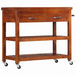 vidaXL キッチントロリー 100x48x89cm アカシア無垢材家具 トローリー キッチン・ダイニング トローリー(代引不可)