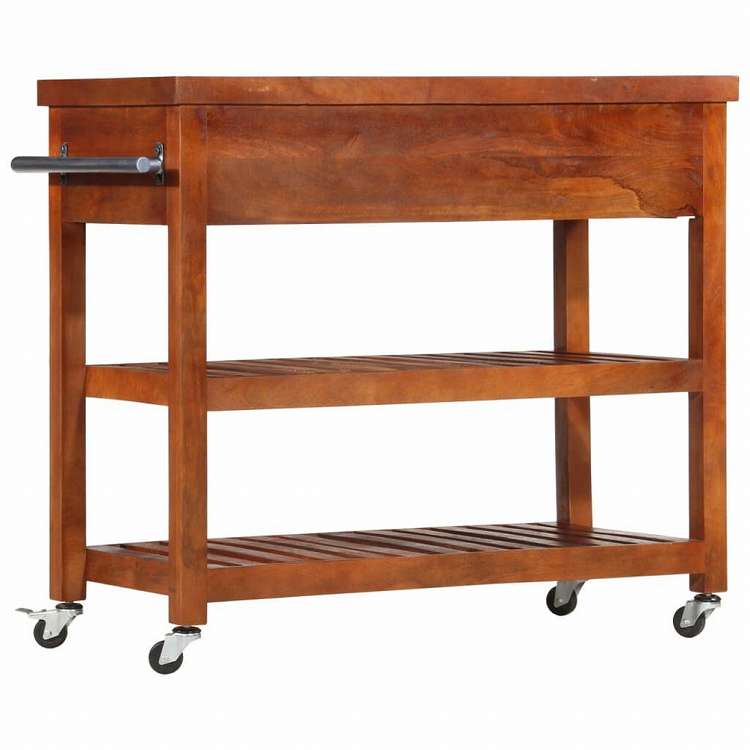 vidaXL キッチントロリー 100x48x89cm アカシア無垢材家具 トローリー キッチン・ダイニング トローリー(代引不可)