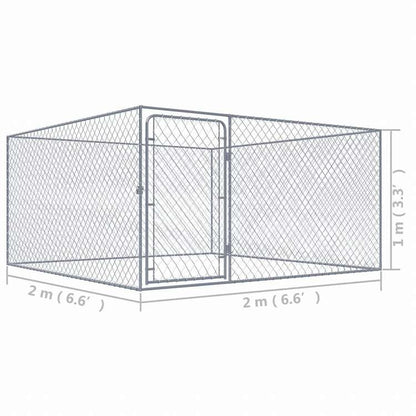 vidaXL 屋外用犬小屋 亜鉛メッキ鋼製 2x2x1mAnimals & Pet Supplies ペット用品 犬用品 犬小屋・ドッグラン(代引不可)
