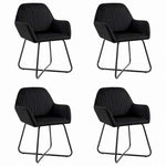 vidaXL ダイニングチェア 4点 ブラック ベルベット製家具 チェア キッチン・ダイニングルームチェア(代引不可)
