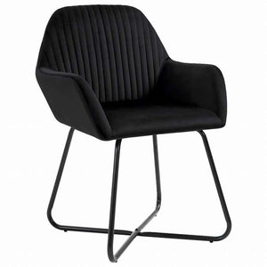 vidaXL ダイニングチェア 4点 ブラック ベルベット製家具 チェア キッチン・ダイニングルームチェア(代引不可)