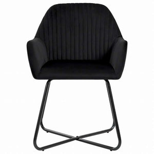 vidaXL ダイニングチェア 4点 ブラック ベルベット製家具 チェア キッチン・ダイニングルームチェア(代引不可)