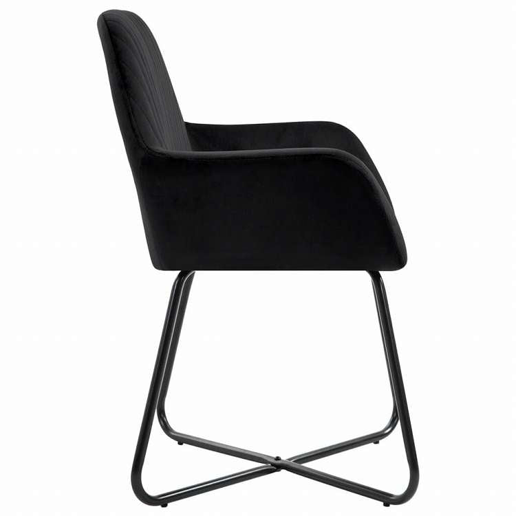 vidaXL ダイニングチェア 4点 ブラック ベルベット製家具 チェア キッチン・ダイニングルームチェア(代引不可)