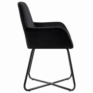 vidaXL ダイニングチェア 4点 ブラック ベルベット製家具 チェア キッチン・ダイニングルームチェア(代引不可)