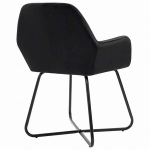 vidaXL ダイニングチェア 4点 ブラック ベルベット製家具 チェア キッチン・ダイニングルームチェア(代引不可)