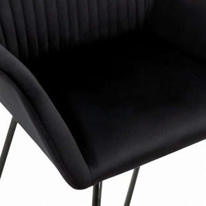 vidaXL ダイニングチェア 4点 ブラック ベルベット製家具 チェア キッチン・ダイニングルームチェア(代引不可)