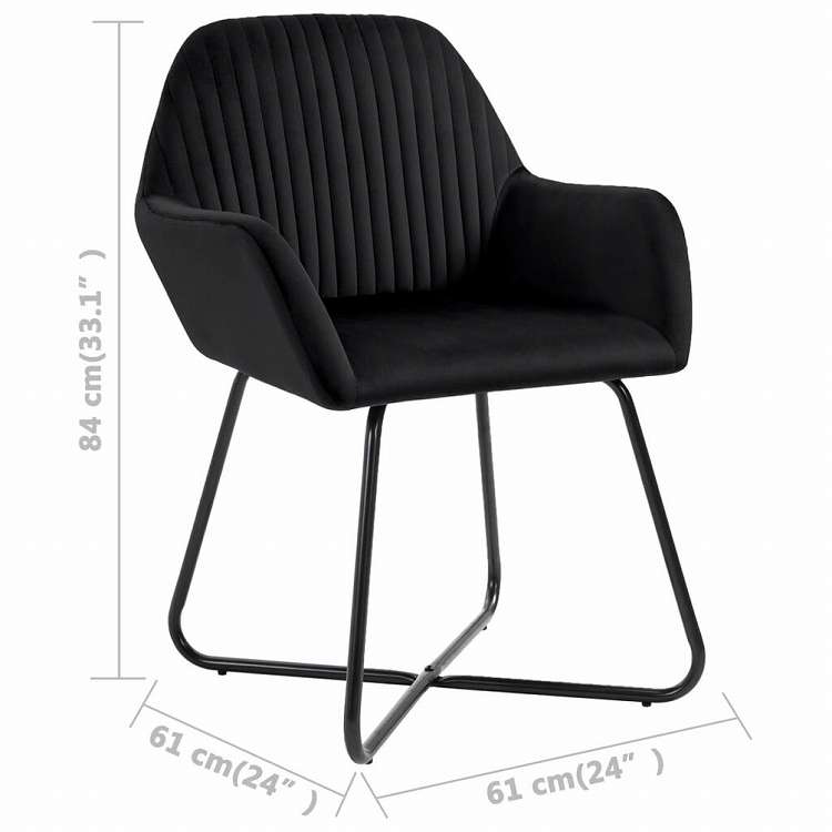 vidaXL ダイニングチェア 4点 ブラック ベルベット製家具 チェア キッチン・ダイニングルームチェア(代引不可)