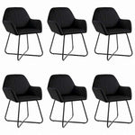 vidaXL ダイニングチェア 6点 ブラック ベルベット製家具 チェア キッチン・ダイニングルームチェア(代引不可)
