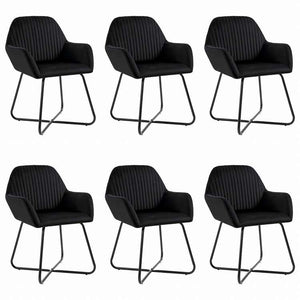 vidaXL ダイニングチェア 6点 ブラック ベルベット製家具 チェア キッチン・ダイニングルームチェア(代引不可)