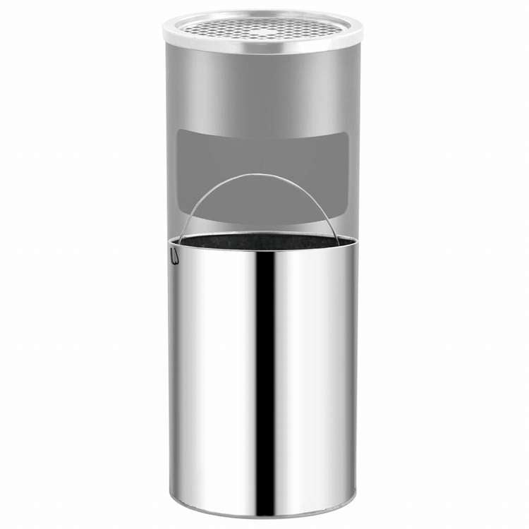 vidaXL ホテル用灰皿付ごみ箱 30 L スチール製 ブラックホーム&ガーデン 家事用品 ごみ入れ ごみ箱(代引不可)