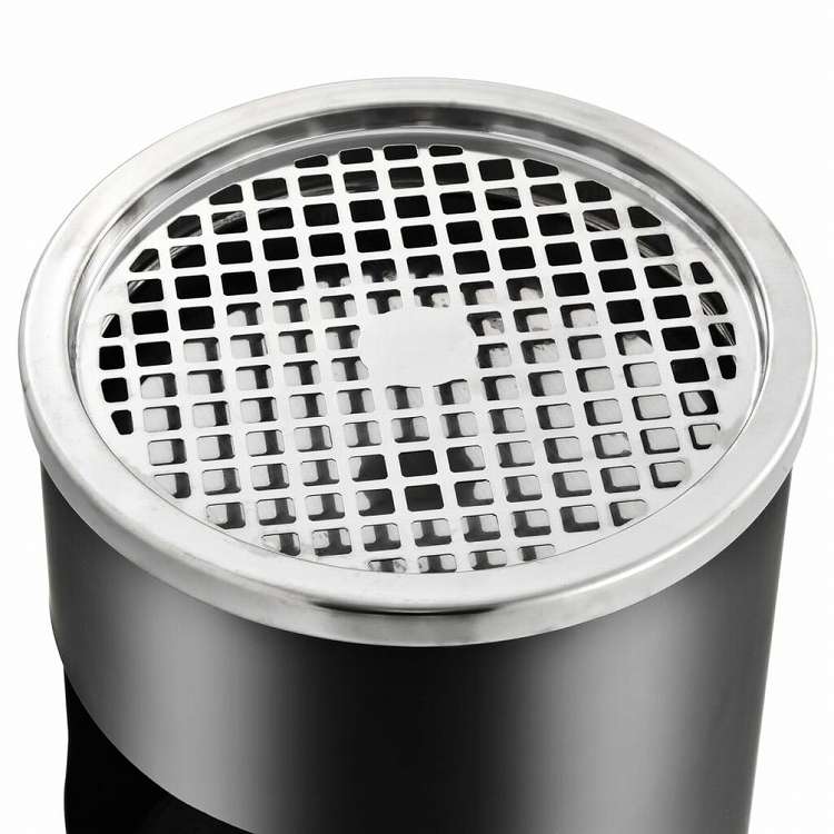 vidaXL ホテル用灰皿付ごみ箱 30 L スチール製 ブラックホーム&ガーデン 家事用品 ごみ入れ ごみ箱(代引不可)