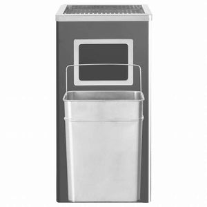 vidaXL ホテル用灰皿付ごみ箱 45 L スチール製 ブラックホーム&ガーデン 家事用品 ごみ入れ ごみ箱(代引不可)