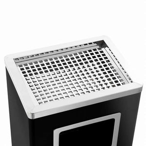 vidaXL ホテル用灰皿付ごみ箱 45 L スチール製 ブラックホーム&ガーデン 家事用品 ごみ入れ ごみ箱(代引不可)