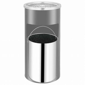 vidaXL 壁掛け灰皿付ごみ箱 スチール製 26 L ブラックホーム&ガーデン タバコ用品 灰皿(代引不可)