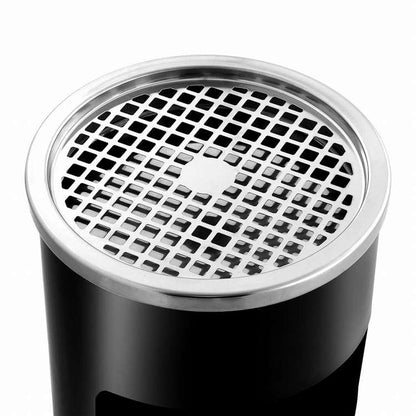 vidaXL 壁掛け灰皿付ごみ箱 スチール製 26 L ブラックホーム&ガーデン タバコ用品 灰皿(代引不可)