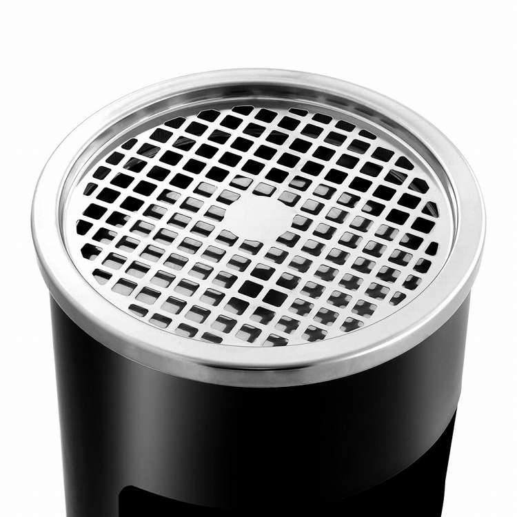 vidaXL 壁掛け灰皿付ごみ箱 スチール製 26 L ブラックホーム&ガーデン タバコ用品 灰皿(代引不可)