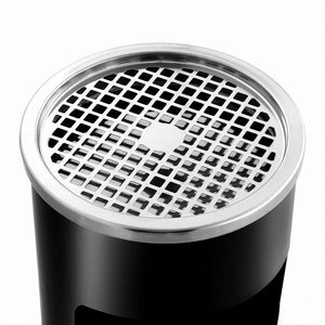 vidaXL 壁掛け灰皿付ごみ箱 スチール製 26 L ブラックホーム&ガーデン タバコ用品 灰皿(代引不可)