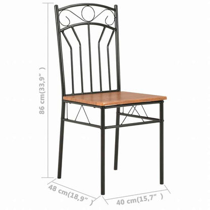 vidaXL ダイニングチェア 6点 ブラウン MDF製家具 チェア キッチン・ダイニングルームチェア(代引不可)