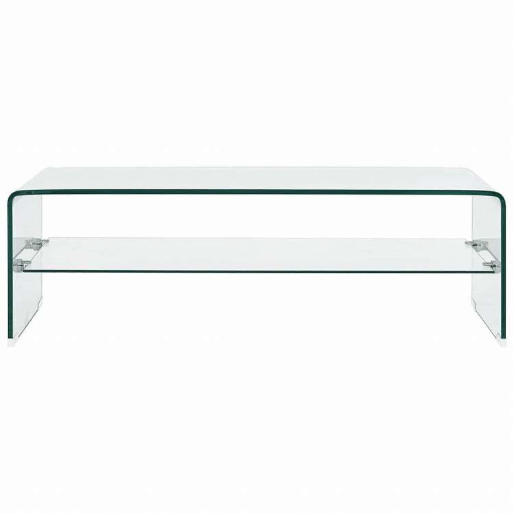 vidaXL コーヒーテーブル 透明 98x45x31cm 強化ガラス製家具 テーブル アクセントテーブル コーヒーテーブル(代引不可)