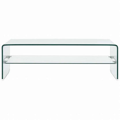 vidaXL コーヒーテーブル 透明 98x45x31cm 強化ガラス製家具 テーブル アクセントテーブル コーヒーテーブル(代引不可)