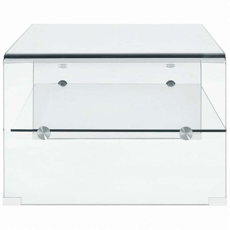 vidaXL コーヒーテーブル 透明 98x45x31cm 強化ガラス製家具 テーブル アクセントテーブル コーヒーテーブル(代引不可)