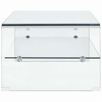 vidaXL コーヒーテーブル 透明 98x45x31cm 強化ガラス製家具 テーブル アクセントテーブル コーヒーテーブル(代引不可)