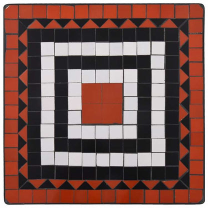 vidaXL モザイクビストロテーブル 60cm テラコッタ&ホワイト セラミック製家具 アウトドア家具 アウトドアテーブル(代引不可)