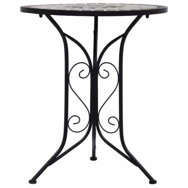 vidaXL モザイクビストロテーブル 60cm セラミック製 グレー家具 アウトドア家具 アウトドアテーブル(代引不可)