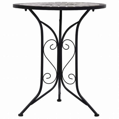 vidaXL モザイクビストロテーブル 60cm セラミック製 グレー家具 アウトドア家具 アウトドアテーブル(代引不可)