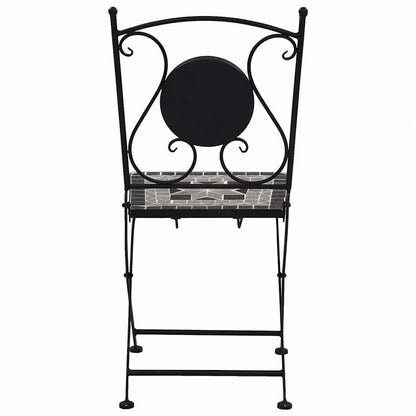 vidaXL モザイクビストロチェア 2点 グレー家具 アウトドア家具 屋外椅子 アウトドアベンチチェア(代引不可)