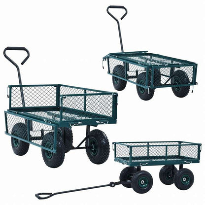 vidaXL ガーデンハンドトローリー 手押し車 グリーン 250kgハードウェア ツール ドーリー・ハンドトラック(代引不可)