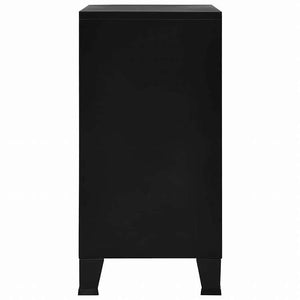 vidaXL ファイルキャビネット 4ドア付き インダストリアル スチール製 ブラック 75x40x80cm家具 キャビネット&収納 収納チェスト(代引不可)