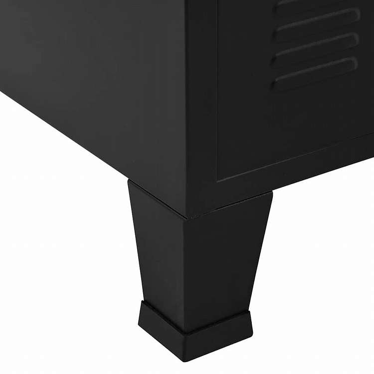 vidaXL ファイルキャビネット 4ドア付き インダストリアル スチール製 ブラック 75x40x80cm家具 キャビネット&収納 収納チェスト(代引不可)