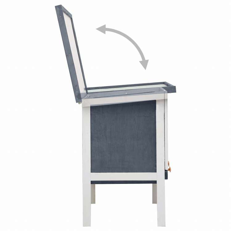 vidaXL 屋外うさぎ小屋 1層タイプ グレー 木製動物&ペット用品 ペット用品 小動物用品 小動物 飼育・ケージ(代引不可)