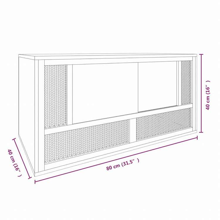 vidaXL テラリウム エンジニアリングウッド 80x40x40 cm動物&ペット用品 ペット用品 小動物用品 小動物 飼育・ケージ(代引不可)