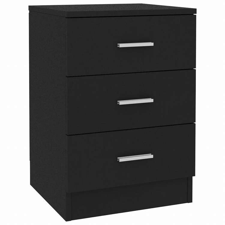 vidaXL ベッドサイドキャビネット 2点 ブラック 38x35x56cm エンジニアリングウッド家具 テーブル ベッドサイドテーブル(代引不可)