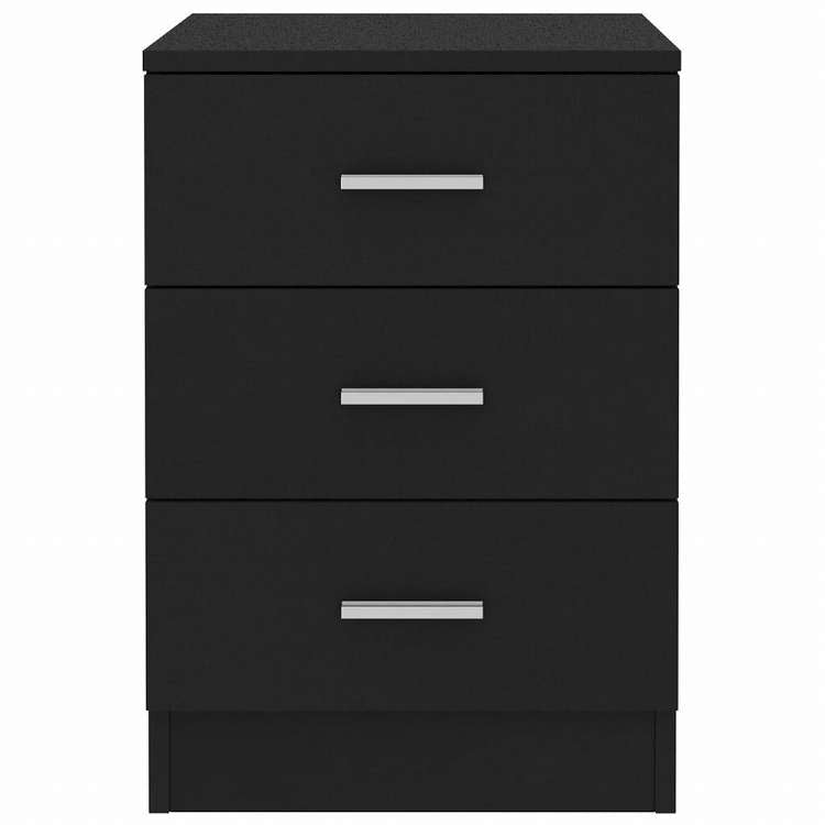 vidaXL ベッドサイドキャビネット 2点 ブラック 38x35x56cm エンジニアリングウッド家具 テーブル ベッドサイドテーブル(代引不可)