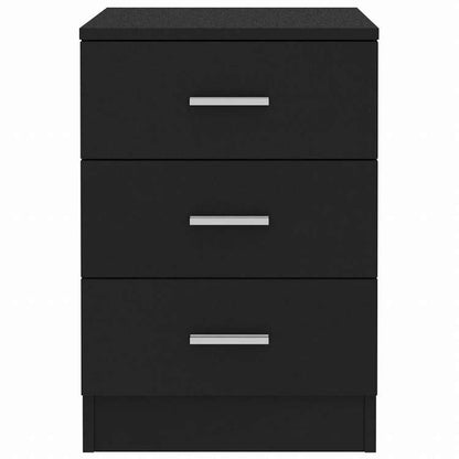 vidaXL ベッドサイドキャビネット 2点 ブラック 38x35x56cm エンジニアリングウッド家具 テーブル ベッドサイドテーブル(代引不可)