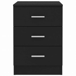 vidaXL ベッドサイドキャビネット 2点 ブラック 38x35x56cm エンジニアリングウッド家具 テーブル ベッドサイドテーブル(代引不可)