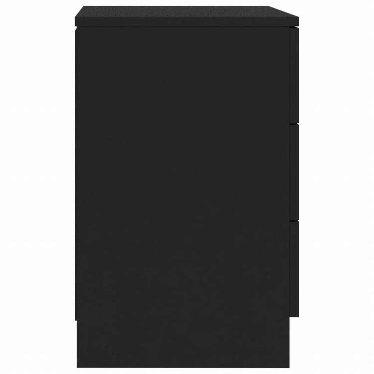 vidaXL ベッドサイドキャビネット 2点 ブラック 38x35x56cm エンジニアリングウッド家具 テーブル ベッドサイドテーブル(代引不可)