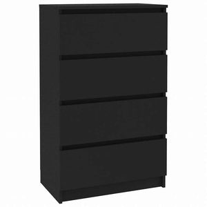 vidaXL サイドボード ブラック 60x35x98.5cm エンジニアリングウッド家具 キャビネット&収納 サイドボード(代引不可)