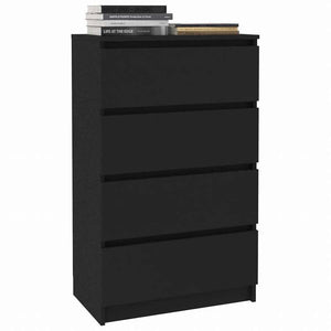 vidaXL サイドボード ブラック 60x35x98.5cm エンジニアリングウッド家具 キャビネット&収納 サイドボード(代引不可)