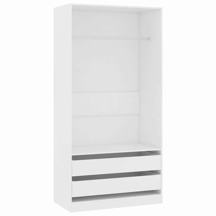 vidaXL ワードローブ ホワイト 100x50x200cm エンジニアリングウッド家具 キャビネット&収納 戸棚・ワードローブ(代引不可)