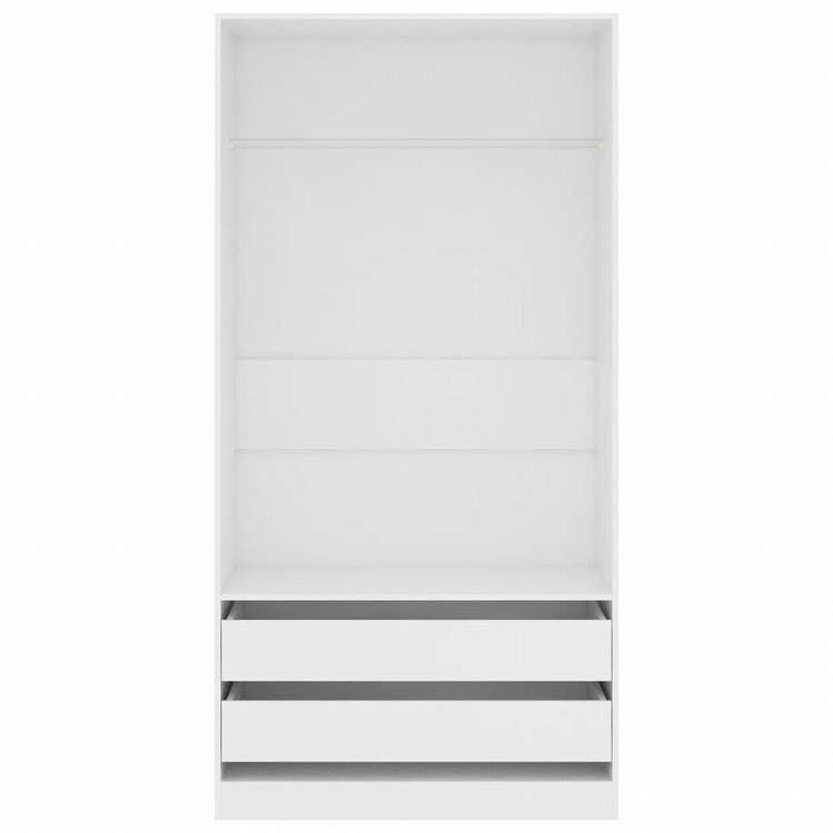 vidaXL ワードローブ ホワイト 100x50x200cm エンジニアリングウッド家具 キャビネット&収納 戸棚・ワードローブ(代引不可)