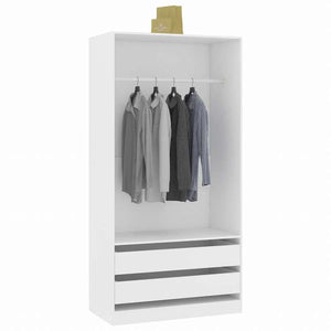 vidaXL ワードローブ ホワイト 100x50x200cm エンジニアリングウッド家具 キャビネット&収納 戸棚・ワードローブ(代引不可)