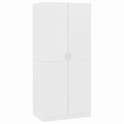 vidaXL ワードローブ ホワイト 80x52x180cm エンジニアリングウッド家具 キャビネット&収納 戸棚・ワードローブ(代引不可)