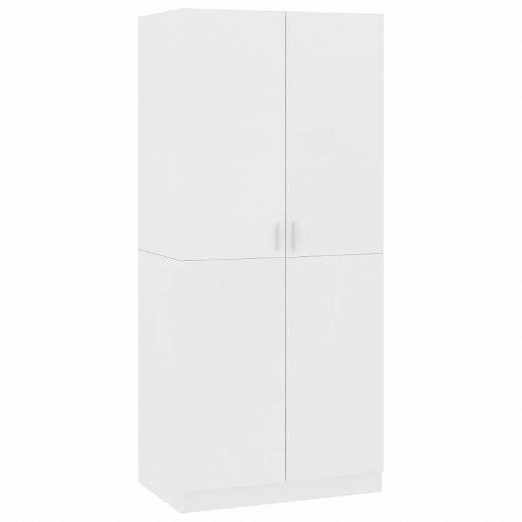 vidaXL ワードローブ ホワイト 80x52x180cm エンジニアリングウッド家具 キャビネット&収納 戸棚・ワードローブ(代引不可)
