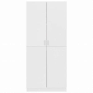 vidaXL ワードローブ ホワイト 80x52x180cm エンジニアリングウッド家具 キャビネット&収納 戸棚・ワードローブ(代引不可)